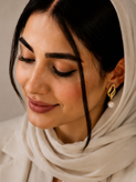 گوشواره آویز برگ مروارید — طلایی رزگلد